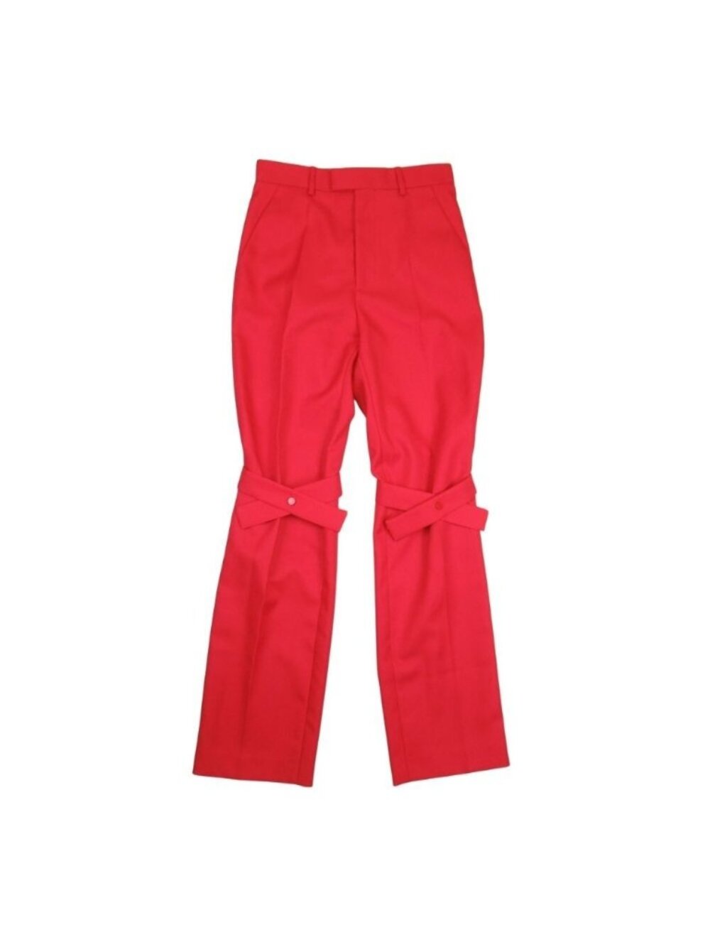 Bottega Veneta Polyester Twill Nice Trap Pants Flat-front Trousers Red 36